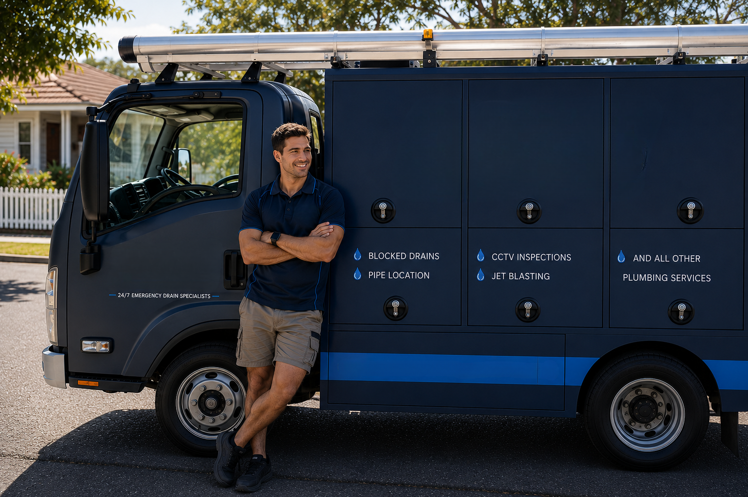 Plumber with Lewisham Blocked Drains van